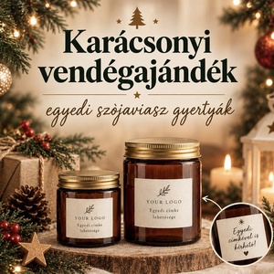 Szójagyertya vendégajándék karácsonyra, személyre szabható címkével 150ml - Meska.hu