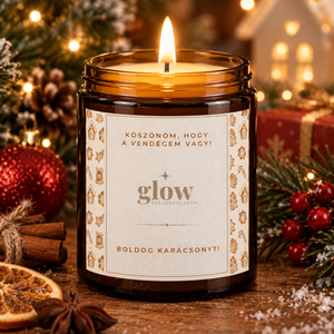 Szójagyertya vendégajándék karácsonyra, személyre szabható címkével 150ml - karácsony - karácsonyi lakásdekoráció - karácsonyi illatgyertya, mécses - Meska.hu