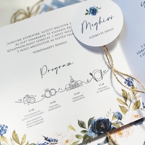 PEACH - BLUE esküvői meghívó - esküvő - meghívó & kártya - meghívó - Meska.hu