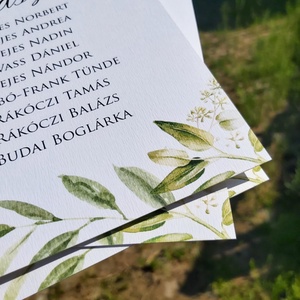 GREENERY5 ültetési rend - esküvő - meghívó & kártya - ültetési rend - Meska.hu