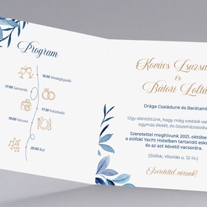 BLUE esküvői meghívó - esküvő - meghívó & kártya - meghívó - Meska.hu