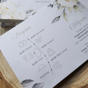 WHITE FLOWER esküvői meghívó - esküvő - meghívó & kártya - meghívó - Meska.hu
