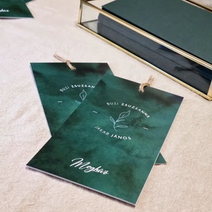 Minimál GREEN esküvői meghívó - Meska.hu