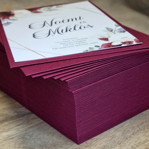 BURGUNDY esküvői meghívó - esküvő - meghívó & kártya - meghívó - Meska.hu