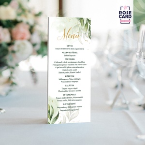 GREENGOLD menülap - esküvő - dekoráció - helyszíni dekor - Meska.hu