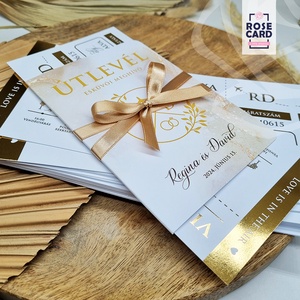 GOLD ÚTLEVÉL esküvői meghívó, Esküvő, Meghívó & Kártya, Meghívó, Papírművészet, Fotó, grafika, rajz, illusztráció, MESKA