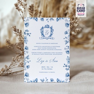 ROMANTIC BLUE esküvői meghívó, Esküvő, Meghívó & Kártya, Meghívó, Papírművészet, Fotó, grafika, rajz, illusztráció, MESKA