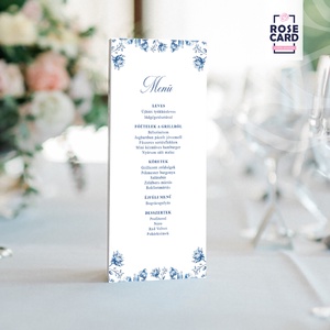ROMANTIC BLUE menülap - esküvő - dekoráció - helyszíni dekor - Meska.hu