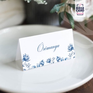 BLUE ROMANTIC ültetőkártya, Esküvő, Meghívó & Kártya, Ültetési rend, Papírművészet, Fotó, grafika, rajz, illusztráció, MESKA