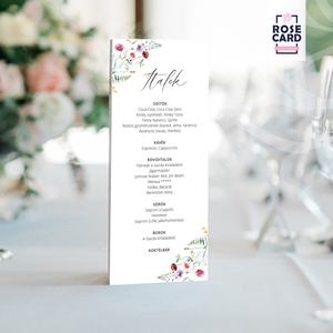 WILDFLOWER menülap - esküvő - dekoráció - helyszíni dekor - Meska.hu