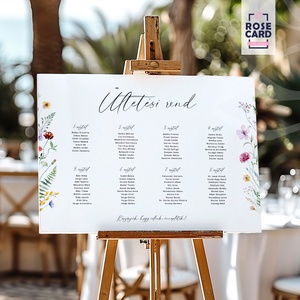 WILDFLOWER ültetési rend , Esküvő, Meghívó & Kártya, Ültetési rend, Papírművészet, Fotó, grafika, rajz, illusztráció, MESKA