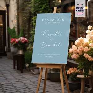 LIGHT BLUE üdvözlő tábla, Esküvő, Meghívó & Kártya, Ültetési rend, Papírművészet, Fotó, grafika, rajz, illusztráció, MESKA