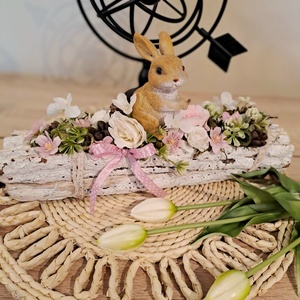 Nyuszis tavaszi asztaldísz - Meska.hu