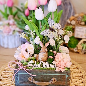 Nyuszi fiók asztaldísz - Meska.hu