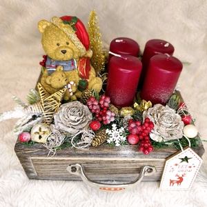 Macis adventi asztaldísz, Karácsony, Adventi díszek, Adventi asztaldísz, , MESKA