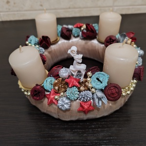 Adventi koszorú színes termésekkel - karácsony - adventi díszek - adventi koszorú - Meska.hu
