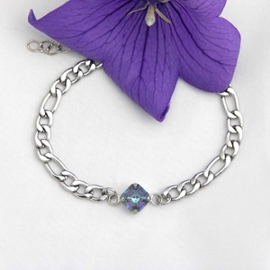 Swarovski kristályos ezüst színű karkötő  új kristály kollekcióból - ékszer - karkötő - lánc karkötő - Meska.hu