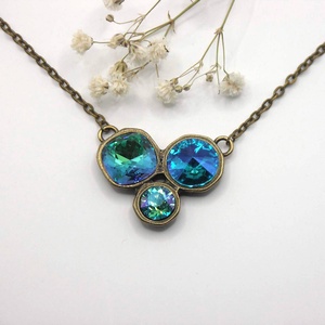 Swarovski kristályos nyaklánc, egyedi készítésú medállal, választható színű kristályokkal, Ékszer, Nyaklánc, Medálos nyaklánc, Ékszerkészítés, MESKA