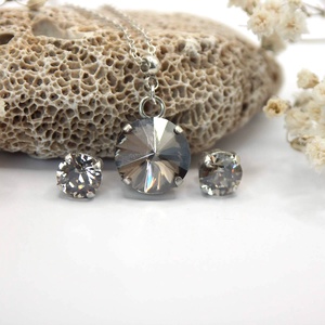 Kör alakú Swarovski kristályos ezüst nyaklánc és fülbevaló szett  Csillagpor - ékszer - ékszerszett - Meska.hu