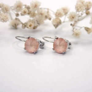 Ékszerszett púderes-barack színű Swarovski kristályokkal: medál, fülbevaló és gyűrű (díszdoboz csomagolással) - ékszer - ékszerszett - Meska.hu