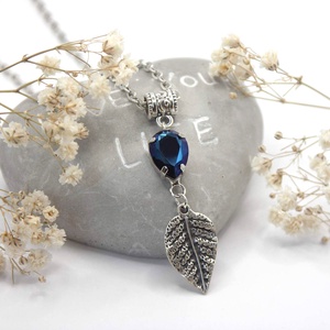 Nemesacél karkötő és medál mély, fémes-sötétkék Swarovski kristályokkal - Obscura - ékszer - ékszerszett - Meska.hu