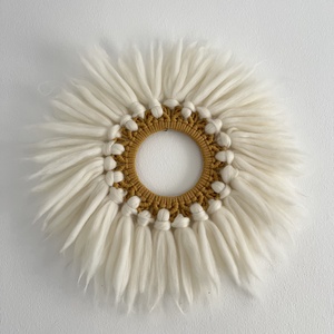 Horgolt szarvas kopogtató és makramé fali dísz - karácsony - adventi díszek - adventi ajtódísz - Meska.hu