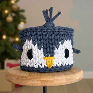 Horgolt pingvin tároló, Otthon & Életmód, Babaszoba, gyerekszoba, Játéktároló, Horgolás, MESKA