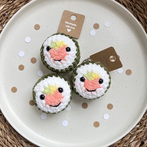 Horgolt sushi kulcstartó - táska & tok - kulcstartó & táskadísz - kulcstartó - Meska.hu