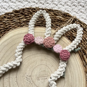 Makramé nyuszi fali dekoráció/ajtó kopogtató � tavaszi, húsvéti dekoráció - otthon & életmód - dekoráció - fali és függő dekoráció - falra akasztható dekor - Meska.hu