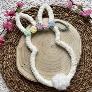 Nyuszi fali dekoráció/ajtó kopogtató � tavaszi, húsvéti dekoráció, Otthon & Életmód, Dekoráció, Fali és függő dekoráció, Falra akasztható dekor, Csomózás, MESKA