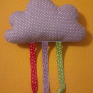 Felhő párna színes szalagokkal, Baba - mama, Baba játékok, Babakocka, Varrás, MESKA