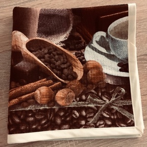 Kávészerelem- konyharuha és asztalközép - otthon & lakás - dekoráció - asztal és polc dekoráció - asztaldísz - Meska.hu