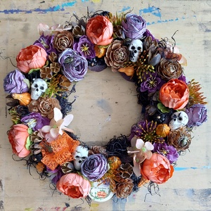 Halloween kopogtató , Otthon & Életmód, Halloween, Halloweeni ajtódíszek és ablakdíszek, Dekoráció, Mindenmás, Virágkötés, MESKA