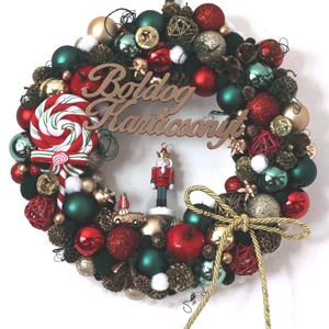 Klasszikus adventi vendégváró ajtódísz szett Diótörővel , Karácsony, Adventi díszek, Adventi gyertyadíszek és koszorúdíszek, Virágkötés, MESKA