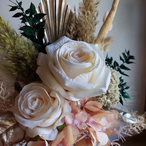Egyedi, különleges menyasszonyi csokor szárazvirágokból, Esküvő, Menyasszonyi- és dobócsokor, Virágkötés, MESKA
