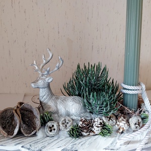 Adventi, karácsonyi, szarvasos asztaldísz, kandallódísz - karácsony - adventi díszek - adventi asztaldísz - Meska.hu