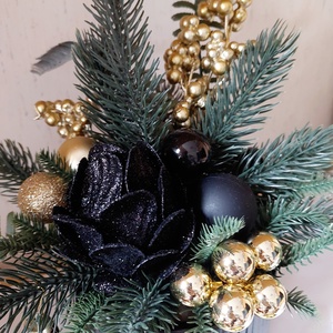 Adventi, karácsonyi, modern asztaldísz, kandallódísz, arany-fekete - karácsony - adventi díszek - adventi asztaldísz - Meska.hu