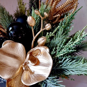 Adventi, karácsonyi, modern asztaldísz, kandallódísz, arany-fekete - karácsony - adventi díszek - adventi asztaldísz - Meska.hu