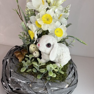 Tavaszi, húsvéti asztaldísz, akár ajándékba , Otthon & Életmód, Dekoráció, Asztal és polc dekoráció, Asztaldísz, Virágkötés, MESKA