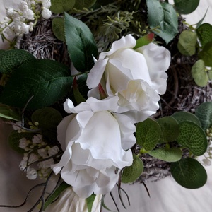 Koszorú temetőbe, sírdísz, temetői dísz, urnadísz, kegyeleti dísz - otthon & életmód - vallás - temetkezési tárgy - sírkoszorú, kegyeleti koszorú - Meska.hu