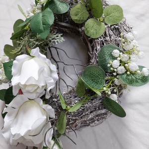 Koszorú temetőbe, sírdísz, temetői dísz, urnadísz, kegyeleti dísz - otthon & életmód - vallás - temetkezési tárgy - sírkoszorú, kegyeleti koszorú - Meska.hu