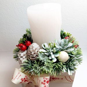 Adventi vendégváró asztaldísz termésekkel, gyertyával, Karácsony, Adventi díszek, Adventi gyertyadíszek és koszorúdíszek, Virágkötés, MESKA