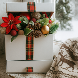 Különleges ajándék csomagolás, ajándék átadó, pénzátadó fiókos karácsonyi box , Karácsony, Adventi díszek, Adventi gyertyadíszek és koszorúdíszek, Virágkötés, MESKA