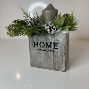 Adventi vendégváró asztaldísz termésekkel, gyertyával - karácsony - adventi díszek - adventi gyertyadíszek és koszorúdíszek - Meska.hu