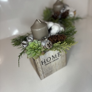 Adventi vendégváró asztaldísz termésekkel, gyertyával - karácsony - adventi díszek - adventi gyertyadíszek és koszorúdíszek - Meska.hu