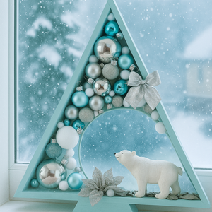 Karácsonyi, adventi ablak vagy asztaldísz, jegesmedvés - Meska.hu