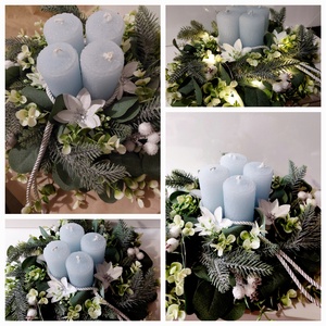 Adventi koszorú, led fénnyel, 4 gyertyával - karácsony - adventi díszek - adventi gyertyadíszek és koszorúdíszek - Meska.hu