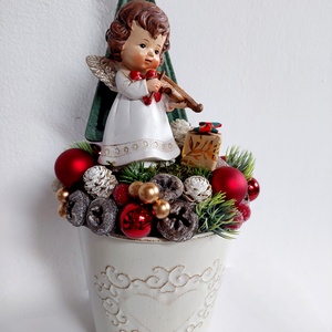 Adventi, karácsonyi, vintage asztaldísz, kandallódísz, zenészek figyelem - karácsony - adventi díszek - adventi asztaldísz - Meska.hu