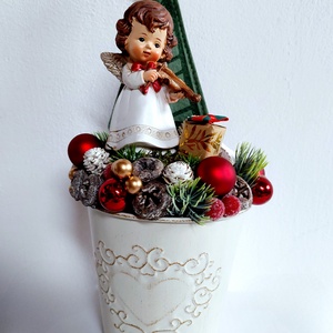 Adventi, karácsonyi, vintage asztaldísz, kandallódísz, zenészek figyelem - karácsony - adventi díszek - adventi asztaldísz - Meska.hu