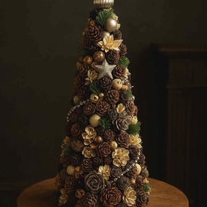 Mini karácsonyfa, karácsonyi kúp, asztali karácsonyfa  - karácsony - adventi díszek - adventi asztaldísz - Meska.hu